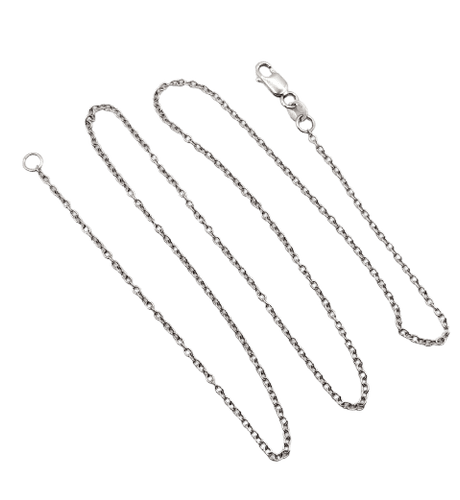 Collier Chaine vintage or blanc 18k mailles forçat 42,5 cm 2,49 gr 58 Facettes A06121