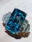 Bague 54 Bague or blanc Zyrcon Bleu naturel 4.60 carats  et diamants 58 Facettes 7849 A