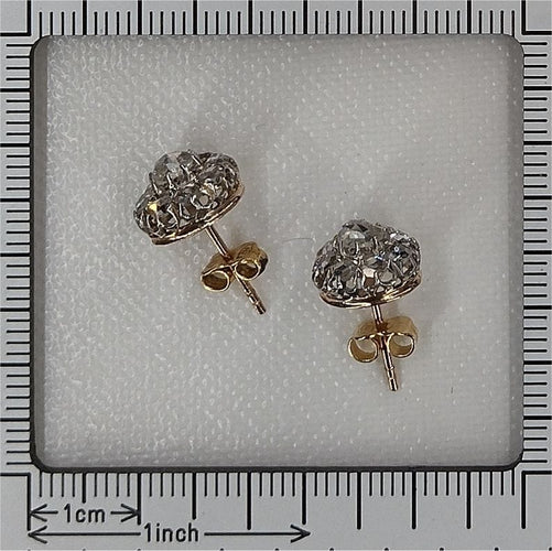 Boucles d'oreilles Boucles d'oreilles ovales vintage en diamants taille rose antique 58 Facettes 22327-0068