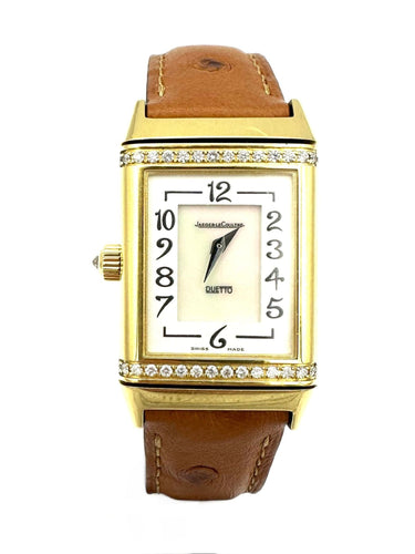 Montre JEAGER_LECOULTRE. Collection "REVERSO DUETTO", montre de dame en or jaune 58 Facettes