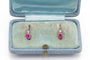 Boucles d'oreilles Boucles d'oreilles délicates en or avec rubis synthétique, Hongrie, 1ère moitié du 20ème siècle. 58 Facettes KS126