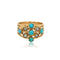 Bague 56 Bague Ancienne Or Rose 18 carats Turquoises et perles 58 Facettes BAF270