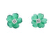 Boucles d'oreilles Boucles d'oreilles en or blanc 0,18 carat avec fleur précieuse verte et gros diamants 58 Facettes 2258