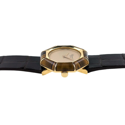 Chopard Ellipse Vzácnost 5045 1 Šperky Hodinky Tygří oko Kámen 18k žluté zlato 