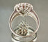 Bague 54 Bague or blanc sertie d'un diamant rose poire de 1,65 carat 58 Facettes