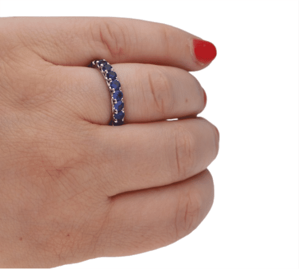 White gold sapphire wedding ring