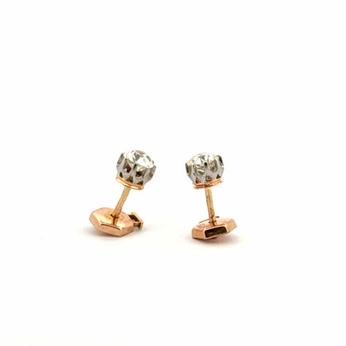 Boucles d'oreilles Puces d’oreilles anciennes or et diamants 58 Facettes