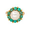Bague 52 Bague  Marguerite  Or jaune Perle, Turquoise 58 Facettes 4462733CN