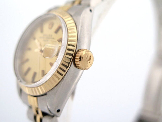 Montre vintage montre ROLEX lady date jubile 6917 26 mm en or & acier automatique 58 Facettes 268181