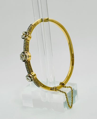 Bracelet Bracelet en or jaune avec diamants anciens 58 Facettes 50269