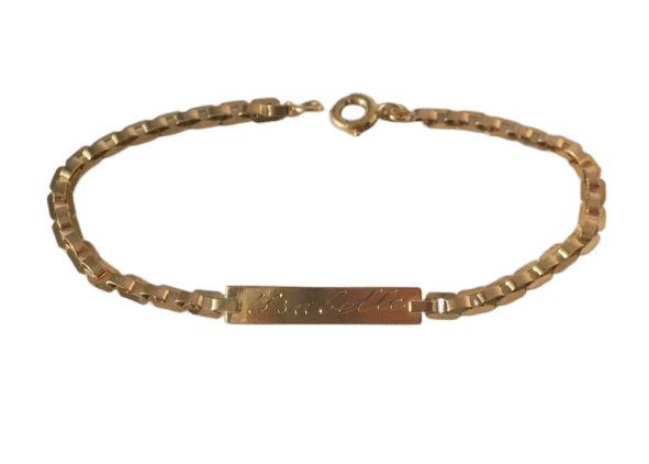 Bracelet Bracelet gourmette d'identité gravée « Isabelle » en or rose 18k 58 Facettes