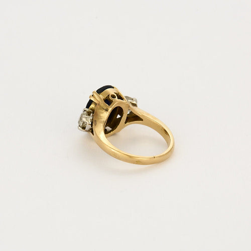 Bague 49 Bague en or jaune 18K saphir 58 Facettes BEA3353