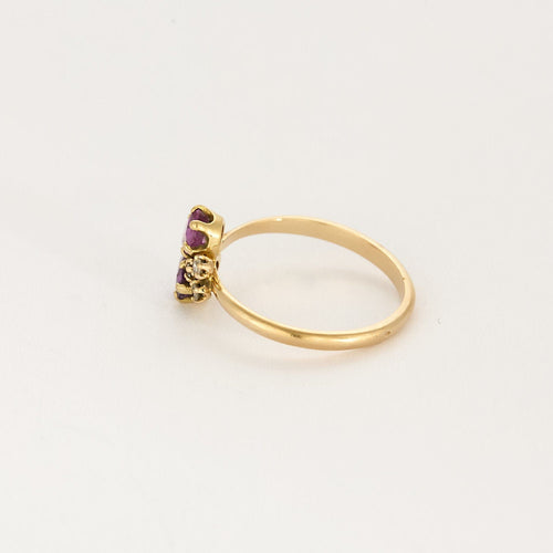 Bague 55 Bagur or jaune, saphirs roses et diamants 58 Facettes ALB1643