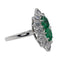 Bague 51 Bague Marquise Or blanc Emeraude, Diamant 58 Facettes 2677052CN
