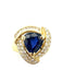 Bague 52 Bague Vintage or jaune 18K, saphir et diamants 58 Facettes