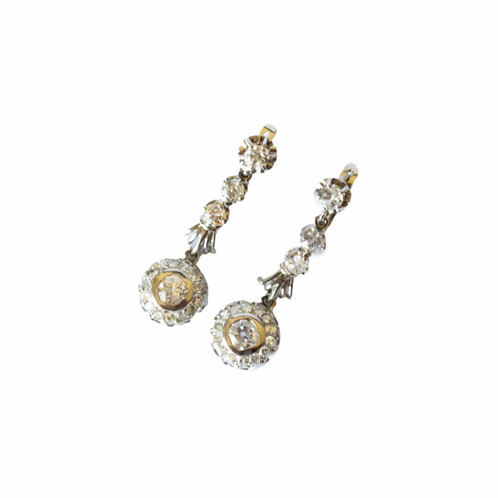 Boucles d'oreilles boucles d'oreilles en platine avec diamants 58 Facettes Q187B