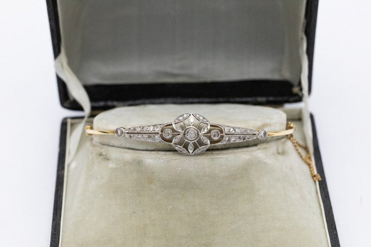 Bracelet Bracelet en or et platine avec diamants, vers 1920 58 Facettes 10585