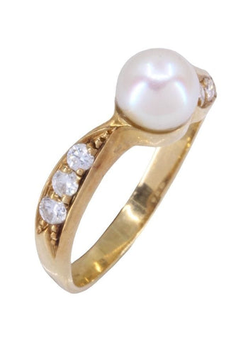 Bague 52 BAGUE PERLE ET DIAMANTS 58 Facettes 088091