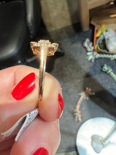 Bague 53 Bague diamants en pavage  diamants or rose 58 Facettes 7624 A