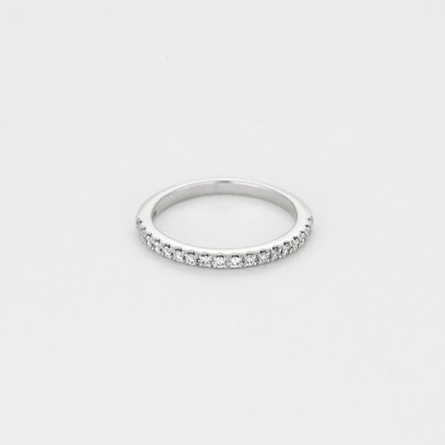 Bague 53 Alliance en or blanc et diamants 58 Facettes LP554/13