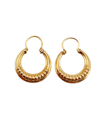 Boucles d'oreilles Créoles Art Déco or rose finement travaillées 58 Facettes A06263