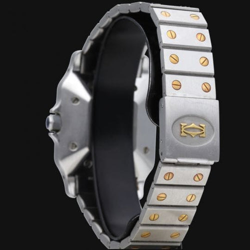 Watch Cartier Santos Lady Watch 18K Yellow Gold And Steel 58 Facettes MT45184