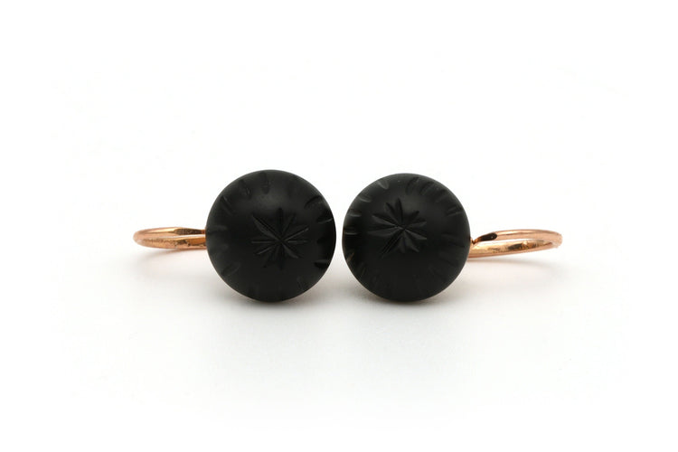 Boucles d'oreilles Boucles d'oreilles Napoléon III en or rose serties de jais 58 Facettes B307