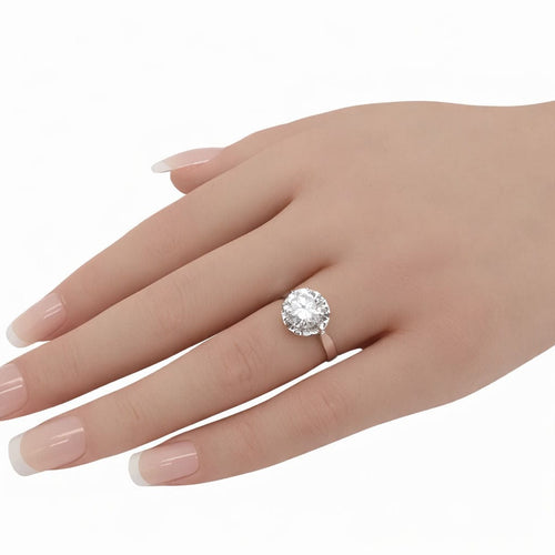 Bague 52 Bague Solitaire or blanc et diamant 2.40 carats 58 Facettes