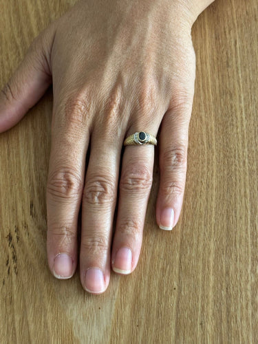 Bague 54.5 Bague or jaune diamants saphir 58 Facettes