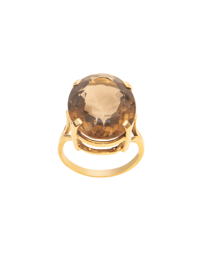 Ring 61 Cocktailring 18K Gold Rauchquarz 58 Facettes BO220262/COCKTAILQUARTZAMBER/FOTO