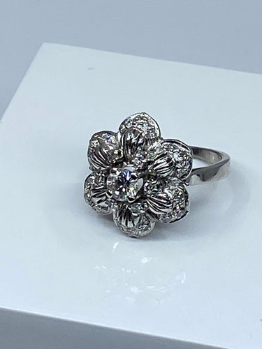 Bague 48 Bague Fleur Diamants 58 Facettes AB69