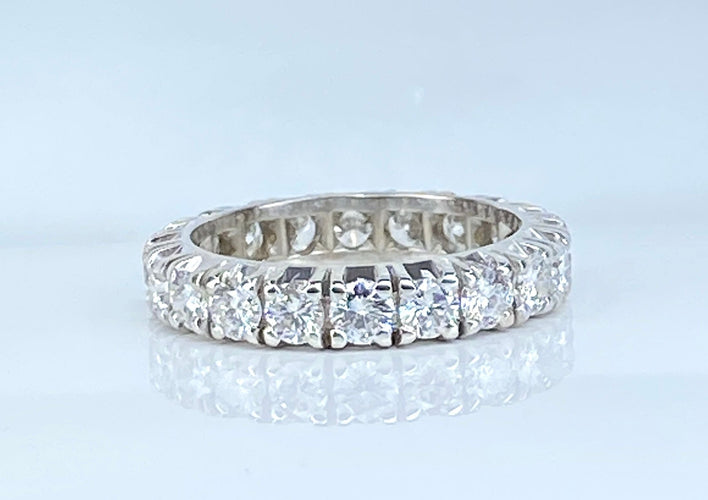 Verighetă Aur alb american, 20 de diamante de 2,30 carate