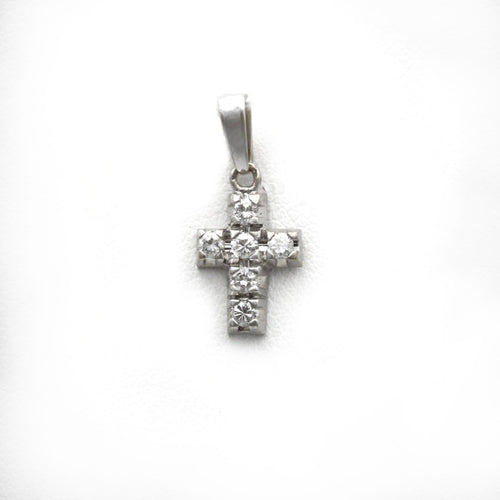 Pendentif Pendentif Croix - Or blanc & Diamants 58 Facettes 250032SP