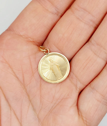 Pendentif Médaille religieuse victorienne or rose 18k vierge et décorations finement ciselées (circa 1885) 58 Facettes A05064