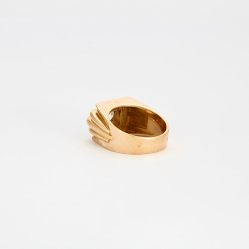 Bague 54 Bague tank or jaune et diamant 58 Facettes GAW4