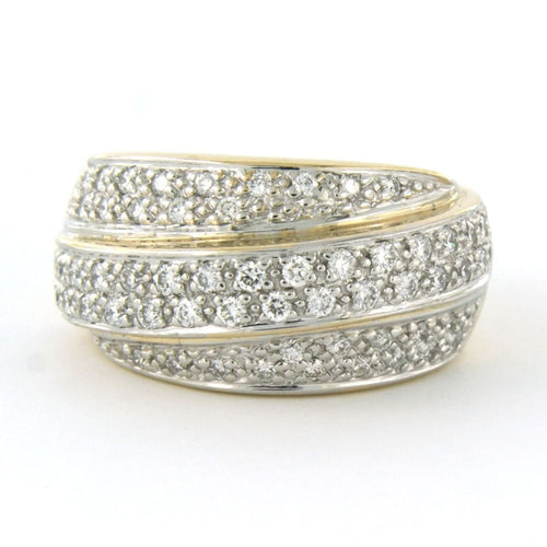 Bague 54 Bague en or bicolore avec diamants taille brillant jusqu'à 1,00 ct 58 Facettes