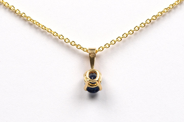 Pendentif Pendentif contemporain en or jaune serti d'un saphir 58 Facettes B440