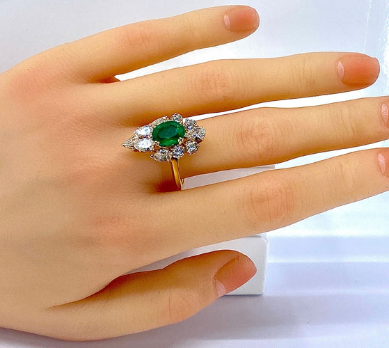 Bague 57 Bague BOUCHERON Emeraude Diamants 58 Facettes AB137