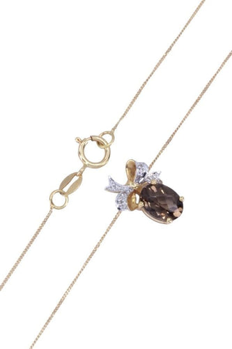 Collier COLLIER QUARTZ FUMÉ ET DIAMANTS 58 Facettes 078421