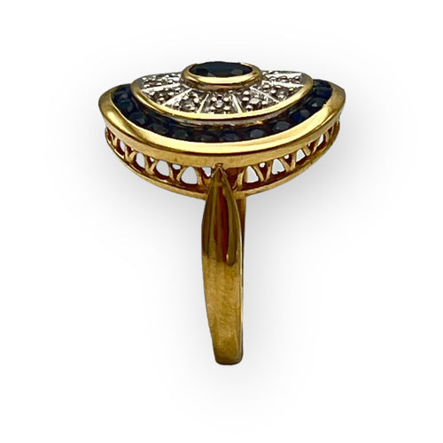 Bague 51 Bague or 750 saphirs et diamants 58 Facettes 149060349