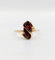 Bague 55.5 Bague vintage or 18k grenat ovale et monture moderniste 58 Facettes A05377