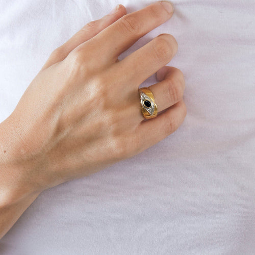 Bague 55 Bague feuille saphir diamants 58 Facettes LP638/10