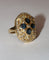 Bague 52.5 Bague ovale or jaune, saphirs et diamants 58 Facettes 587