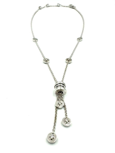 Collier BVLGARI. Collection "BZero1", collier or blanc 18K et diamants 58 Facettes
