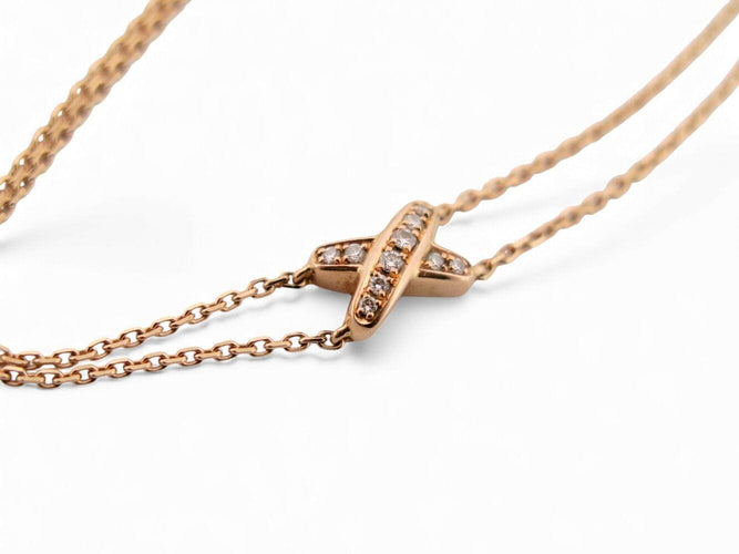 Bracelet bracelet CHAUMET jeux de liens en or rose 18k 3gr 10 diamants 0.1ct boite 58 Facettes 271111
