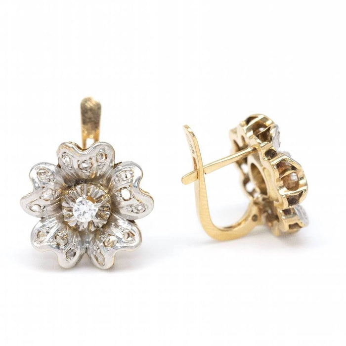 Boucles d'oreilles Boucles d'oreilles fleurs bicolores et diamants 58 Facettes D362768RR