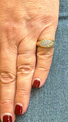 Bague Bague vintage or massif 18 carats et diamants 58 Facettes