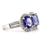Bague 54 Bague en or blanc avec tanzanites et diamants 58 Facettes