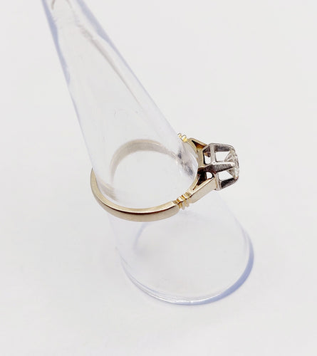 Bague 52 Bague solitaire Art déco en or blanc 18k et platine, diamant 0,43 carat 58 Facettes A06462