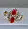 Bague 51 Bague en or 18 carats et platine en rubis et diamants 58 Facettes AB313